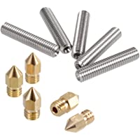 PChero 5pcs 30MM Longitud Extruder 1-75mm Tube y 5pcs 0.4mm latón Extrusor Boquilla cabezales de impresión para MK8…